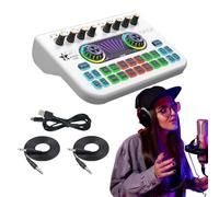 TQEBWUS Sound Card for Live Streaming | Sound Card for Recording Studio,Voice Changer Audio Mixer, Sound Card Mixer, Studio Equipment, Streaming Mixer with XLR-3.5mm Condenser Microphone