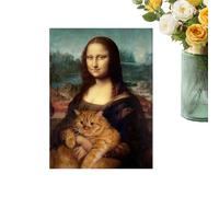TQEBWUS Wall Decoration for En | With Cat Motif - Humorous Painting as Wall Decoration | For Living Room Hotel Bathroom Office Home