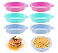 TQEONKL Air Fryer Silicone Egg Molds 6Pcs, Pink, Silicone, Round, Egg Molds