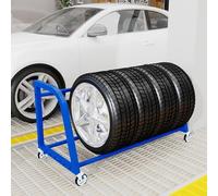 Tqertrtfxa Heavy Duty Garage Tire Rack for Truck/Rv/Camper Tire,Can Hold Compact Car Wheels and Rims,Multi-Tire Rack Garage Storage for Show Room/Car Repair Shop/Shed(Blue)