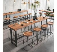 Tqertrtfxa Solid wood bar counter,wall-mounted,balcony lounge,coffee shop,dessert,milk tea,commercial high table,Narrow Trestle Table Rustic Long Bar(120 * 60 * 105cm/47.2 * 23.6 * 41.3in)