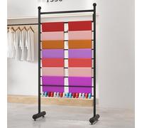 Tqertrtfxa Storage Display Commercial Multi-layer Clothing Display Stand,Floor -Standing Sheets Belt Suit Pants Hanging Rack,Multi-Layer Fabric and Blanket Display Rack(Black,80cm/31.5in)