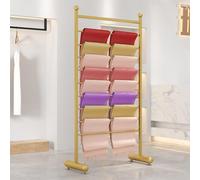 Tqertrtfxa Storage Display Commercial Multi-layer Clothing Display Stand,Floor -Standing Sheets Belt Suit Pants Hanging Rack,Multi-Layer Fabric and Blanket Display Rack(Gold,45cm/17.7in)
