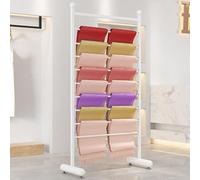 Tqertrtfxa Storage Display Commercial Multi-layer Clothing Display Stand,Floor -Standing Sheets Belt Suit Pants Hanging Rack,Multi-Layer Fabric and Blanket Display Rack(White,70cm/27.6in)