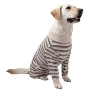 TQFlow Dog Recovery Suit, Pet Surgical Suits Medical Shirt for Female Male, Stripes Spay Suit for Wounds Protectation, Dog Cone E-Collar Alternative, Operative Onesie Bodysuits Shirts (Beige, XL)