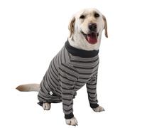 TQFlow Dog Recovery Suit, Pet Surgical Suits Medical Shirt for Female Male, Stripes Spay Suit for Wounds Protectation, Dog Cone E-Collar Alternative, Operative Onesie Bodysuits Shirts (Grey, 3XL)
