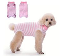 TQFlow Dog Surgery Recovery Suit, Surgical Bodysuits Abdominal Wounds Protector for Female Male, Dog Cone E-Collar Alternative, Surgical Onesie Suits Prevent Licking for Small, Medium Puppy (Pink,XL)