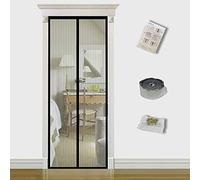 TQFlow Magnetic Screen Door,90x205cm Fly Screens for Doors,Anti Mosquito Heavy Duty Bug Mesh Curtain,Snap Shut Automatically Insect Door Screen with Full Frame Magic Tape&Powerful Magnets