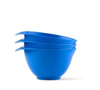 TQGEAR WePrep Mixing Bowl with spout and Handle | Dark Blue | Set of 3 | Beautifully Bright Coloured Bowl Set | Compact, Stackable & Ergonomically Designed | Proudly Made in The UK