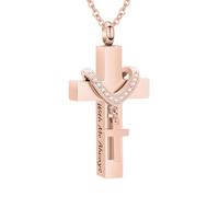 TQHGHX Cremation Jewelry for Ashes Pendant - Cross Urn Necklace with Mini Keepsake Urn Memorial Ashes Jewelry - With Me Always