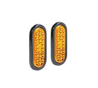 TQHSAG Car Rear 6 Inch 2PCs LED Trailer Tail Light Kit For Vehicles Boat RV Trucks 24LED Brake Lights Waterproof Grommet & Plug Brake indicator light(Yellow)