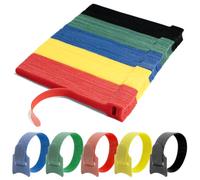 TQIOQIY 240PCS 6 Inch Colourful Cable Ties, Reusable Cable Ties with Hook and Loop Design, Cord Organizer, Cable Management System for Home Office