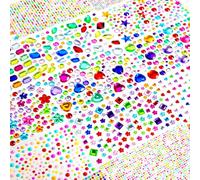 TQIOQIY 7500+ Gem Stickers for Crafts, Self-Adhesive Rhinestone & Pearl Mix for Kids, No-Mess Sparkly Gems for Cards, Face Gems, Jewelry & Party Decor(20 Sheets)