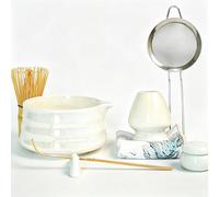 TQIOQIY 8 Pcs Matcha Whisk (Chasen) Set, Matcha Making Kit with Matcha Bamboo Whisk, Bowl,Spoon,Sifter and Holder, Traditional Japanese Matcha Starter kit, for Beginners and Enthusiasts