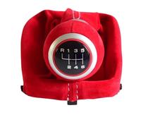 Tqjusjr Car Gear Shift Knob for A3 for S3 2001 2002 2003 Car Manual 5/6 Speed Suede Leather Gear Shift Knob Lever Shifter with Gaiter Leather Car Gearshift Shifter Knob(6 Speed-RED)