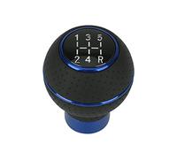 Tqjusjr Car Gear Shift Knob Universal 5 Speed Leather＆Aluminium Car Gear Shift Knob for M8 M10 M11 M12 Shift Lever Gear Level Knob Shift Head Car Gearshift Shifter Knob(Blue)