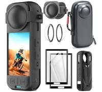 TQLGY Camera Accessories Kit for Insta360 X5, Insta 360 X5 Premium Glass Lens Guard, Silicone Protective Cover and Lens Cap, Tempered Glass Screen Protectors, Camera Case Bundle Kit