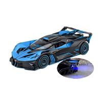 TQMEAD 1/24 For Sprayable Bugatti Supercars Flying Fire Meteor Return Sound And Light Toy Alloy Car Models Replica Toys(Blue)