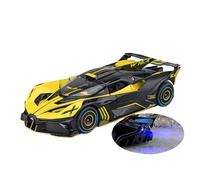 TQMEAD 1/24 For Sprayable Bugatti Supercars Flying Fire Meteor Return Sound And Light Toy Alloy Car Models Replica Toys(Yellow)