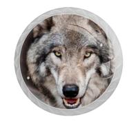 Tqmspg 4 Pieces Drawer Pulls Animal Wolf Door Knobs Dresser Handles for Kitchen Wardrobe Cupboard Hardware Furniture