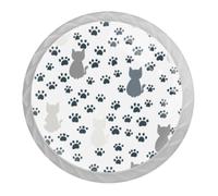 Tqmspg 4 Pieces Drawer Pulls Cat Paws Pattern Door Knobs Dresser Handles for Kitchen Wardrobe Cupboard Hardware Furniture