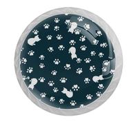 Tqmspg 4 Pieces Drawer Pulls Cats and Paws Pattern Door Knobs Dresser Handles for Kitchen Wardrobe Cupboard Hardware Furniture