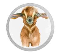 Tqmspg 4 Pieces Drawer Pulls Cute Goat Door Knobs Dresser Handles for Kitchen Wardrobe Cupboard Hardware Furniture