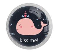 Tqmspg 4 Pieces Drawer Pulls Cute Whale Door Knobs Dresser Handles for Kitchen Wardrobe Cupboard Hardware Furniture