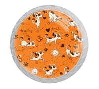 Tqmspg 4 Pieces Drawer Pulls Dalmatian Dog Paws Pattern Door Knobs Dresser Handles for Kitchen Wardrobe Cupboard Hardware Furniture