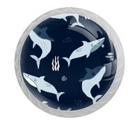 Tqmspg 4 Pieces Drawer Pulls Ocean Dolphin Whale Door Knobs Dresser Handles for Kitchen Wardrobe Cupboard Hardware Furniture