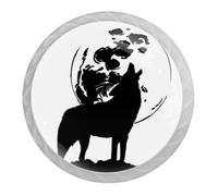 Tqmspg 4 Pieces Drawer Pulls Wolf Door Knobs Dresser Handles for Kitchen Wardrobe Cupboard Hardware Furniture