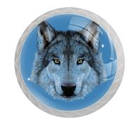Tqmspg 4 Pieces Drawer Pulls Wolf Head Door Knobs Dresser Handles for Kitchen Wardrobe Cupboard Hardware Furniture