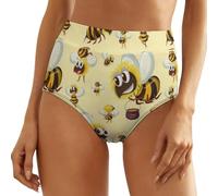 Tqmspg Women's Brief High Waist Underwear Panties Bumble Bee Underpants Briefs Multi