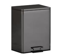 Tqoiozxa Stainless Steel Rectangle Garbage Can Kitchen Trash Can High Capacity Trash Can Modern with Step Pedal and Inner Bucket for Kitchen, Bathroom, Living Room, Office Trash Bin(Silver-gray,9L)