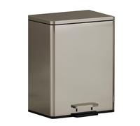 Tqoiozxa Stainless Steel Rectangle Garbage Can Kitchen Trash Can High Capacity Trash Can Modern with Step Pedal and Inner Bucket for Kitchen, Bathroom, Living Room, Office Trash Bin(Gold,30L)