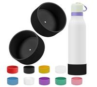 TQONEP 2Pcs Silicone Boot for Owala FreeSip Twist 18oz, Anti-Slip & No Noise Protective Sleeve for FreeSip Twist Water Bottle, Prevents Scratches, BPA Free (Black 2, 18 Ounces)