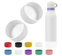 TQONEP 2Pcs Silicone Boot for Owala FreeSip Twist 24oz, Anti-Slip & No Noise Protective Sleeve for FreeSip Twist Water Bottle, Prevents Scratches, BPA Free (White 2, 24 Ounces)