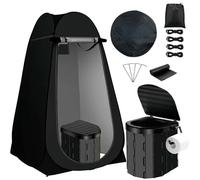 TQOVOQT Camping Toilet - Portable Toilet& Compact | Stable Travel Toilet, Essential for Campervan, Tent, Festivals, Hiking, Outdoors, Emergencies | Easy Clean| Festival Essentials