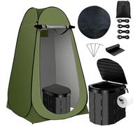 TQOVOQT Camping Toilet - Portable Toilet& Compact | Stable Travel Toilet, Essential for Campervan, Tent, Festivals, Hiking, Outdoors, Emergencies | Easy Clean| Festival Essentials