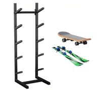 TQOVOQT Sturdy & Stable Skateboard Rack, Snowboard Rack & Holder - Heavy-Duty 4-6 Tier Floor Stand, No Wobble Design for Garage, Gym, Shop (Black/White/Gold)(Size:4-layer rack,Color:black)