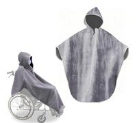 TQPGJJL Autumn/Winter Wheelchair Poncho with Hood - Windproof Plush Lap Blanket for Adults & Seniors, Knee Length Coverage, Machine Washable for Electric/Manual Chairs Wind-Blockin(B,Double-Sided)