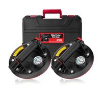TQPXZO 2 Set 8" Vacuum Suction Cup Glass Lifter with Pressure Gauge, Tile Lifter, Vacuum Suction Lifter, Max. Load Capacity 230 kg, Suction Lifter for Tiles, Glass, Laminate with Portable Tool Box