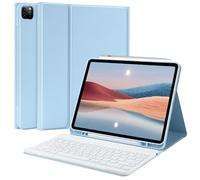 TQQ for iPad Air 13-inch (M3/M2, 2025/2024) & Pro 12.9 inch Case with Keyboard, Keyboard case for 12.9-inch iPad Pro 6th/5th Gen - with Pencil Holder for iPad Air 13-inch/iPad Pro 12.9 (Blue)