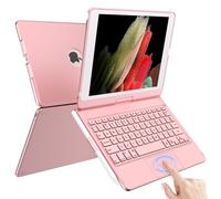 TQQ Keyboard Case for iPad 9th Generation with Multi-Touch Precision Trackpad, 10 Color Backlight, 360° Rotatable, Thin & Light, Compatible with iPad 9th Gen (2021), 8th Gen (2020) and 7th Gen (2019)
