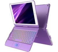 TQQ Keyboard Case for iPad 9th Generation with Multi-Touch Precision Trackpad, 10 Color Backlight, 360° Rotatable, Thin & Light, Compatible with iPad 9th Gen (2021), 8th Gen (2020) and 7th Gen (2019)