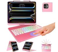 TQQ Keyboard Case for iPad Pro 13-inch (M5 2025 / M4 2024) - Magnetic Wireless Detachable Keyboard, Stand Folio Cover with Pencil Holder, Thin & Light Compatible with iPad Pro 13 (Pink)
