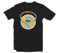 TQQCA BEAR Mr Meeseeks Existence is Pain Tshirt Unisex - Cartoon, Rick, Sci Fi Short-Sleeved Shirt Top Sweatshirt Black XXL
