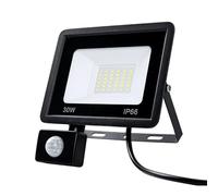 TQQEPOOL Wide Beam LED Flood Light 10W Motion Detection Outdoor IP66 Anti-Corrosion Lighting for Patio Deck Industrial Area Dark Zones(30W,White Light)