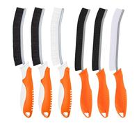 TQRR Cleaning Brush Hard Bristles Corner Cleaning Brush, Multifunctional Joint Brush Bath, Cleaning Tools for Household, Kitchen, Toilet, Tile Floors, Grout (6, Orange)