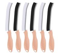 TQRR Hard Bristle Crevice Cleaning Brush UK, 2Pcs Bathroom Tile Groove Gap Cleaning Brush, Grout Cleaner Brush, Cleaning Tool for Window, Kitchen, Sink, Tub, Shower, Toilet (6, Pink)